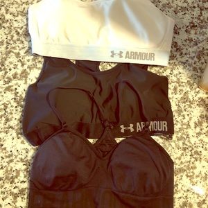 3 large underarmour  sports bras